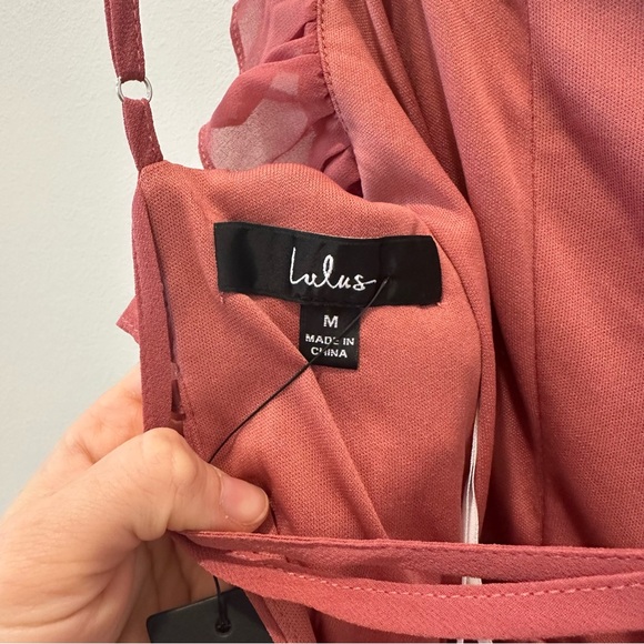 Lulus Exemplary Beauty Rusty Rose Sleeveless Tie Back Maxi Dress Wedding Guest - Picture 13 of 13